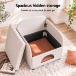 Artiss Armchair PU Leather Pet Accent Lounge Chair Cushion Beige - Image 6
