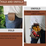 Foraging Pouch Leather Canvas Collapsible Bag Water Resistant Outdoor Camping Storage Folding Bag Mushroom Bags Bushcraft Belt Pouches for Travel Camping Hiking