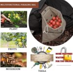 Foraging Pouch Leather Canvas Collapsible Bag Water Resistant Outdoor Camping Storage Folding Bag Mushroom Bags Bushcraft Belt Pouches for Travel Camping Hiking - Image 3