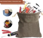 Foraging Pouch Leather Canvas Collapsible Bag Water Resistant Outdoor Camping Storage Folding Bag Mushroom Bags Bushcraft Belt Pouches for Travel Camping Hiking - Image 4