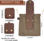Foraging Pouch Leather Canvas Collapsible Bag Water Resistant Outdoor Camping Storage Folding Bag Mushroom Bags Bushcraft Belt Pouches for Travel Camping Hiking - Image 5