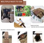 Foraging Pouch Leather Canvas Collapsible Bag Water Resistant Outdoor Camping Storage Folding Bag Mushroom Bags Bushcraft Belt Pouches for Travel Camping Hiking - Image 6