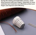 4 Piece Sewing Thimble,Sewing Thimble Silver,Metal Thimble Rings Adjustable Metal Finger Shield Ring Leather Finger Protectors - Image 3