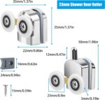 4PCS Shower Door Rollers 23mm Sliding Shower Doors Wheels, Twin Twin Shower Door Rollers Runners for Curved Glass Doors 4-6mm - Image 3