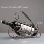 Creative Wine Holder Stainless Steel Wine Rack Bottle Holder Novelty Gift for Kitchen Home Table Decor (Bronze - Flower)