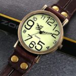 Ladies Unisex Vintage Large Arabic Markers Multi Layers Leather Wrap Cuff Bracelet Wrist Watch for Christmas - Image 2