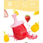 Mini Popsicles Molds for Kids Baby Cute Animal Shapes 6 Pieces Ice Pop Maker Silicone Ice Cream Making Homemade DIY (Pink) - Image 3