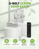 90/180 Degree Barn Door Lock, Safety Flip Lock, Adjustable Sliding Door Latch for Bathroom, Wardrobe, Bedroom & Garden Door, Spacers Included, 1Pack (White) - Image 3