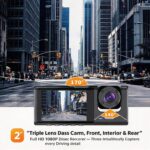 2‑Inch Screen HD Car Dash Cam Dual Front & Interior Lens With 32G Memory Card Night Vision Parking Monitor Mobile Recording, Practical Holiday Gift For Car Owners Halloween Christmas Car Gadget - Image 3