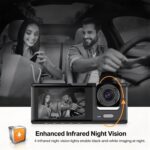 2‑Inch Screen WiFi Triple‑Channel Car Driving Recorder Front Inside Rear Lens 32G Memory Card HD Night Vision Parking Monitoring Mobile Sync, Must‑Have Auto Safety Device, Halloween Christmas Gift Option - Image 5
