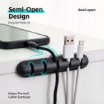 White Mixed 3+5+7 Hole Cable Organizer Clips 3Pcs Desktop Charging Data Cord Holder, Multi‑Specification Wire Fixer Halloween Christmas Desk Gift - Image 8