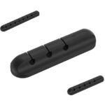 Black Mixed 3+5+7 Hole Desktop Cable Management Clips 3Pcs Multi‑Size Cord Fixer For Phone Charging Line, Home Office Tidy Storage Xmas Gift