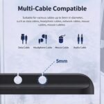 Black Mixed 3+5+7 Hole Desktop Cable Management Clips 3Pcs Multi‑Size Cord Fixer For Phone Charging Line, Home Office Tidy Storage Xmas Gift - Image 4