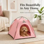 【Portable Foldable Pet Tent】Made of wear-resistant & water-resistant Oxford cloth with thickened quilted mat and sturdy frame. Ideal for indoor & outdoor use, a cozy private den for cats and small dogs.（pink.L)