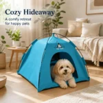 【Portable Foldable Pet Tent】Made of wear-resistant & water-resistant Oxford cloth with thickened quilted mat and sturdy frame. Ideal for indoor & outdoor use, a cozy private den for cats and small dogs.(pink.L) - Image 3