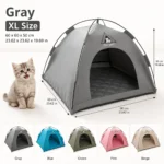 【Portable Foldable Pet Tent】Made of wear-resistant & water-resistant Oxford cloth with thickened quilted mat and sturdy frame. Ideal for indoor & outdoor use, a cozy private den for cats and small dogs.(pink.L) - Image 6