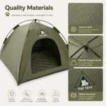 【Portable Foldable Pet Tent】Made of wear-resistant & water-resistant Oxford cloth with thickened quilted mat and sturdy frame. Ideal for indoor & outdoor use, a cozy private den for cats and small dogs.(pink.L) - Image 10