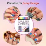 12-Pack, 24-Color Dual-Tip Acrylic Nail Art Markers, 0.5mm Fine Liner & Soft Brush Tip, Waterproof & Quick-Dry Nail Painting Pens - Image 4