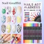 12-Pack, 24-Color Dual-Tip Acrylic Nail Art Markers, 0.5mm Fine Liner & Soft Brush Tip, Waterproof & Quick-Dry Nail Painting Pens - Image 7