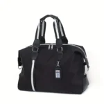 Dark Blue Foldable Travel Bag, Nylon Large Capacity Tote & Crossbody, Multi-Pocket Business Short Trip Gym Duffel.(BLACK:L) - Image 2