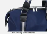 Dark Blue Foldable Travel Bag, Nylon Large Capacity Tote & Crossbody, Multi-Pocket Business Short Trip Gym Duffel.(BLACK:L) - Image 8