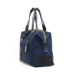 Dark Blue Foldable Travel Bag, Nylon Large Capacity Tote & Crossbody, Multi-Pocket Business Short Trip Gym Duffel.(BLACK:L) - Image 12