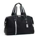 Dark Blue Foldable Travel Bag, Nylon Large Capacity Tote & Crossbody, Multi-Pocket Business Short Trip Gym Duffel.(BLACK:L) - Image 15