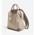 Retro Nylon Backpack: PU Leather Color-Block / Packable & Lightweight / 14-inch Laptop Compartment / Under 20L Capacity, 3-Way Carrying, Versatile for Commuting & Short Trips!(khaki) - Image 6