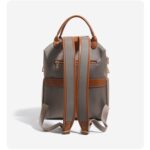 Retro Nylon Backpack: PU Leather Color-Block / Packable & Lightweight / 14-inch Laptop Compartment / Under 20L Capacity, 3-Way Carrying, Versatile for Commuting & Short Trips!(khaki) - Image 11