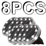 8PCS Solar Outdoor Buried Light Waterproof Garden Lawn Lamp Warm Landscape Lighting No Wiring Auto Charge Night Illumination Decorative Light.*white light