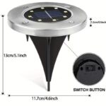 8PCS Solar Outdoor Buried Light Waterproof Garden Lawn Lamp Warm Landscape Lighting No Wiring Auto Charge Night Illumination Decorative Light.*white light - Image 6