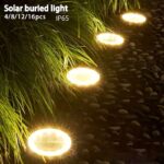 2PCS Solar Outdoor Buried Light Waterproof Garden Lawn Lamp Warm Landscape Lighting No Wiring Auto Charge Night Illumination Decorative Light.*white light - Image 8