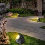 Solar Rock Spotlight Outdoor Waterproof Sensor LED Garden Landscape Tree Floodlight Lawn Decorative Light.*Black warm light - Image 9
