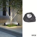 Solar Rock Spotlight Outdoor Waterproof Sensor LED Garden Landscape Tree Floodlight Lawn Decorative Light.*Black warm light - Image 10