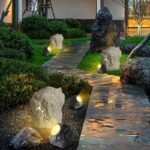 Solar Rock Spotlight Outdoor Waterproof Sensor LED Garden Landscape Tree Floodlight Lawn Decorative Light.*Black and white light - Image 5