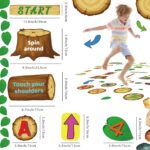 115 Pieces Hopscotch Floor Decals Alphabet Number Jungle Theme Educational Floor Stickers for Kids Room Nursery Classroom Playroom, 14 x 11 inches - Image 2