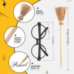 12 Pcs Halloween Party Supplies Kit, Black Round Frame Glasses No Lenses, Wizard Wand Pencils and Broom Pens for Cosplay Birthday Party Decorations - Image 4