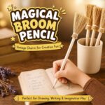 12 Pcs Halloween Party Supplies Kit, Black Round Frame Glasses No Lenses, Wizard Wand Pencils and Broom Pens for Cosplay Birthday Party Decorations - Image 7