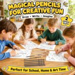 12 Pcs Halloween Party Supplies Kit, Black Round Frame Glasses No Lenses, Wizard Wand Pencils and Broom Pens for Cosplay Birthday Party Decorations - Image 8