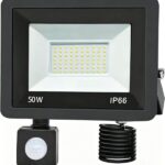 2 Pack LED Flood Lights with Motion Sensor, 50W 5000LM 6500K Cool White, IP66 Waterproof Outdoor Security Lights