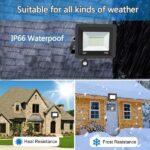 2 Pack LED Flood Lights with Motion Sensor, 50W 5000LM 6500K Cool White, IP66 Waterproof Outdoor Security Lights - Image 2