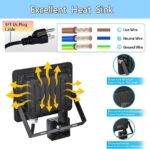 2 Pack LED Flood Lights with Motion Sensor, 50W 5000LM 6500K Cool White, IP66 Waterproof Outdoor Security Lights - Image 4
