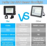 2 Pack LED Flood Lights with Motion Sensor, 50W 5000LM 6500K Cool White, IP66 Waterproof Outdoor Security Lights - Image 5
