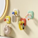 No-Drill Wall Hook, Flower & Round Corner Strong Adhesive Hanger—Pack of 4—Flower Design - Image 2