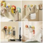 No-Drill Wall Hook, Flower & Round Corner Strong Adhesive Hanger—Pack of 4—Flower Design - Image 6