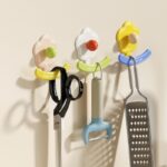 Flower Punch-Free Hook, Self-Adhesive Hook for Bathroom Towel & Facial Tissue Storage—Beige - Image 3