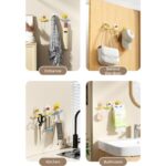 Flower Punch-Free Hook, Self-Adhesive Hook for Bathroom Towel & Facial Tissue Storage—Beige - Image 5