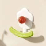 Flower Punch-Free Hook, Self-Adhesive Hook for Bathroom Towel & Facial Tissue Storage—White