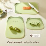 Bear Cutting Board, Double-Sided Cutting Board for Fruit & Kitchen—Small—Green - Image 2