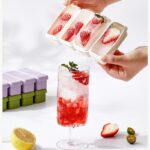 Long Ice Brick Mold, Ice Tray with Lid for Home, Food Freezing Mold—Green - Image 8